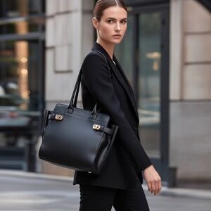 NWT Just Fab Top handle black Purse structured satchel